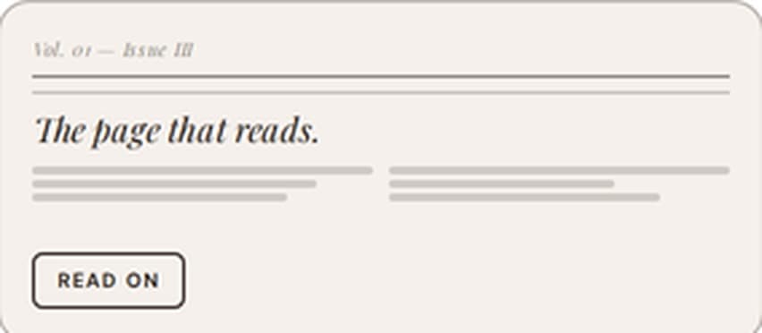 The Editorial template, previewed on the same offer